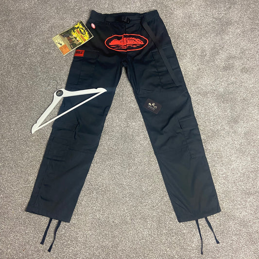 Corteiz Guerillaz Cargos 'Black/Red'