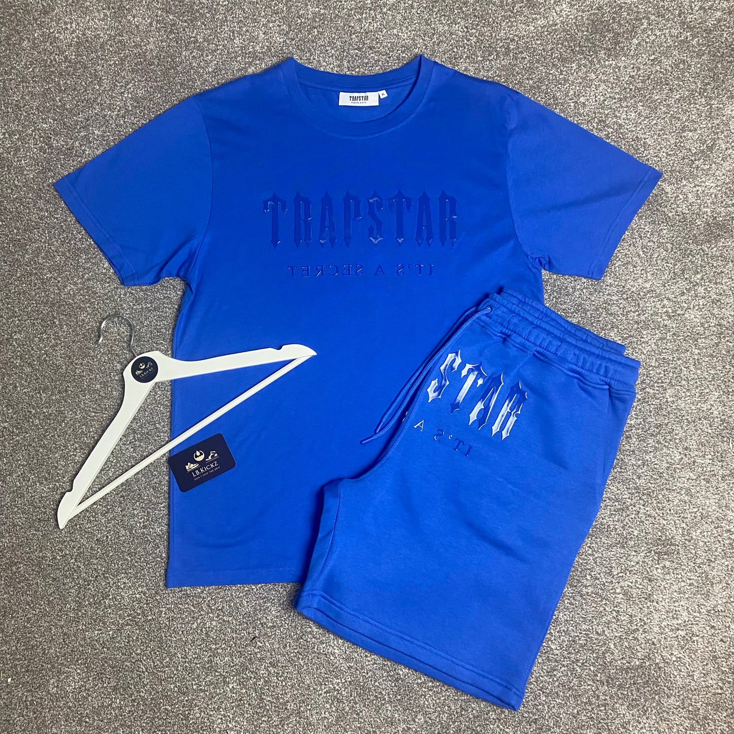 Trapstar Decoded Gel T-shirt and Short Set 'Dazzling Blue'