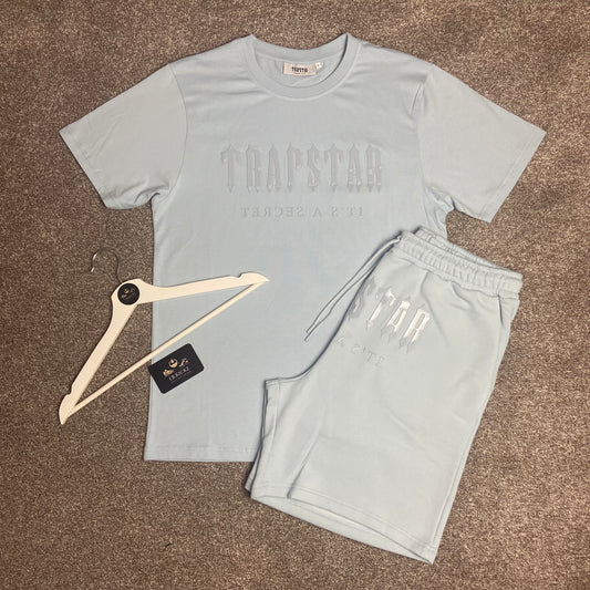 Trapstar Decoded Gel T-shirt and Short Set 'Cashmere Blue'