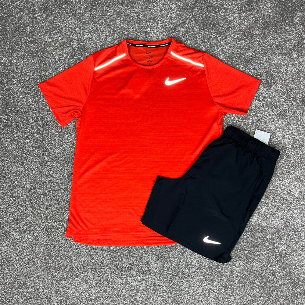 Nike Miler Tee & 7' Challenger Shorts 'Chile Red'