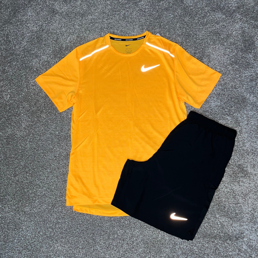 Nike Miler Tee & 7" Challenger Shorts 'Laser Orange'