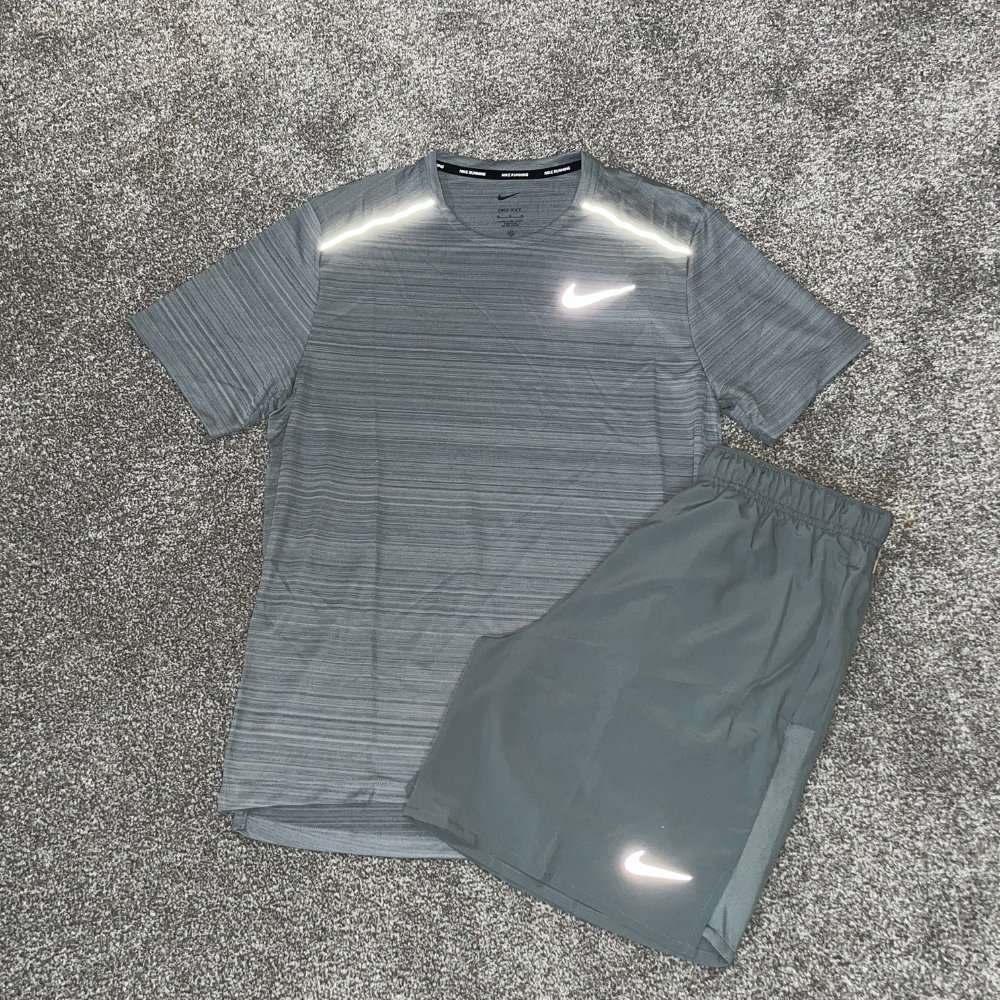 Nike Miler Tee & 7" Challenger Shorts 'Grey'